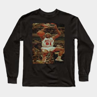 Dennis Rodman - Chicago Bulls Dunk Vintage Long Sleeve T-Shirt